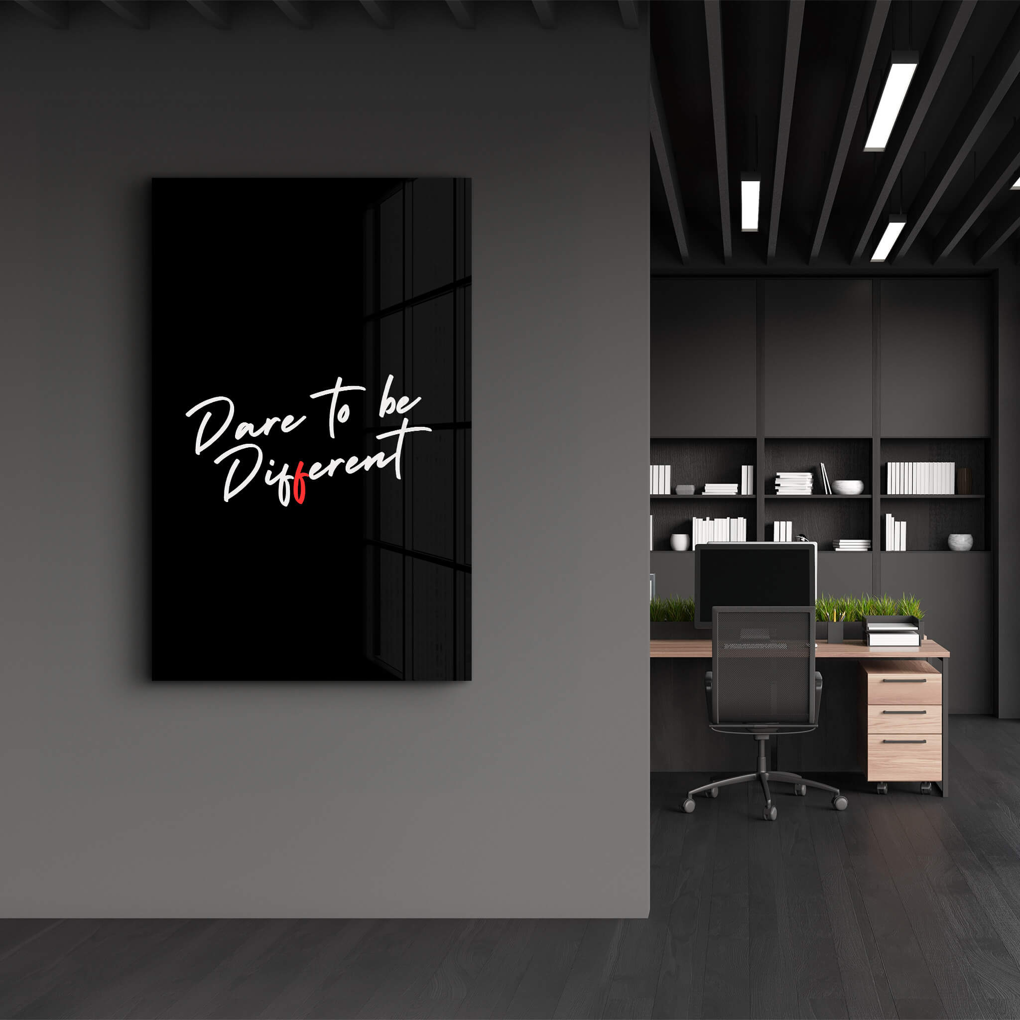 Dare to Be Different - Motivational Glass Wall Art