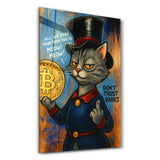 Don’t Trust Banks 2 - Crypto Attitude Glass Wall Art