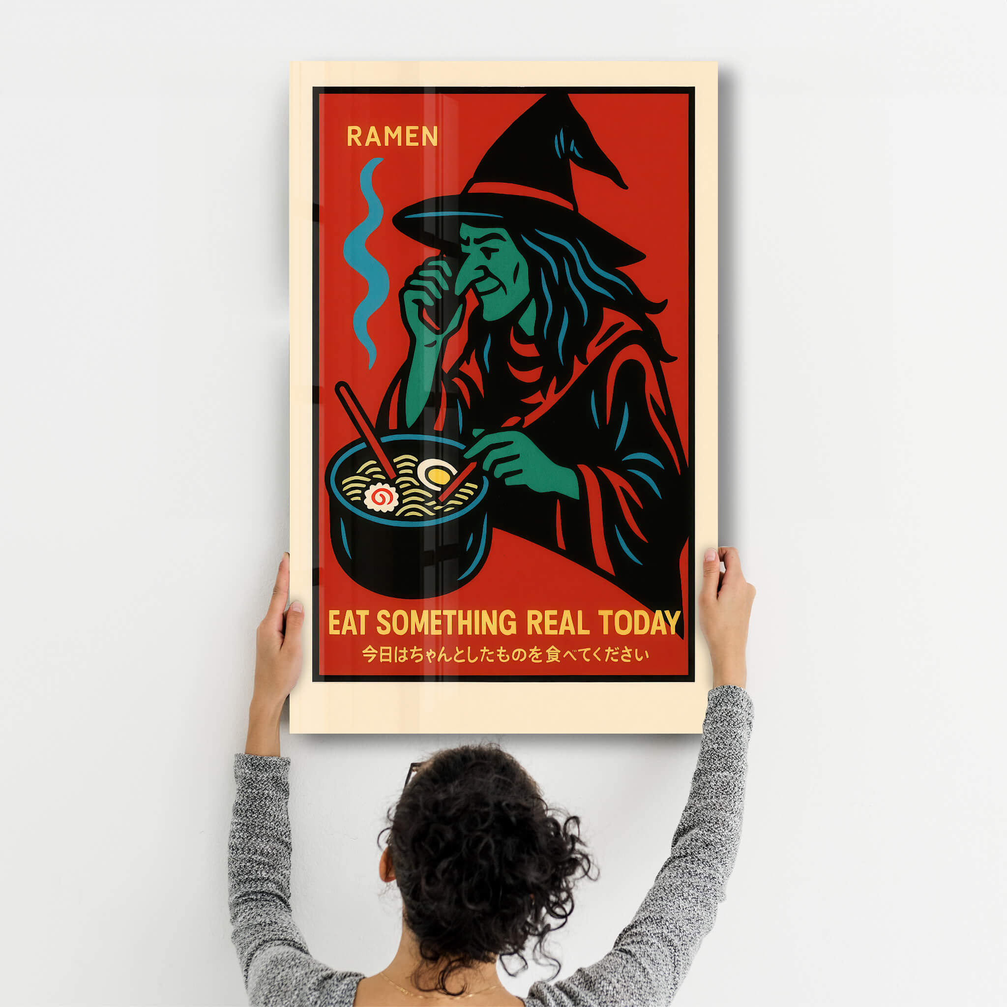 Eat Something Real Today - Glass Wall Art