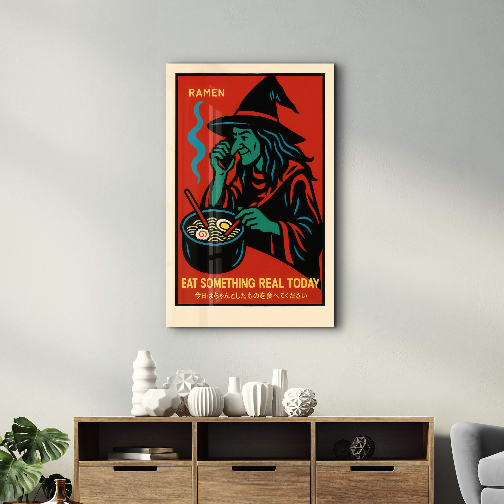 Eat Something Real Today - Glass Wall Art