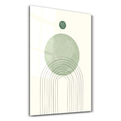 Elevated Orb & Arched Lines - Glass Wall Art