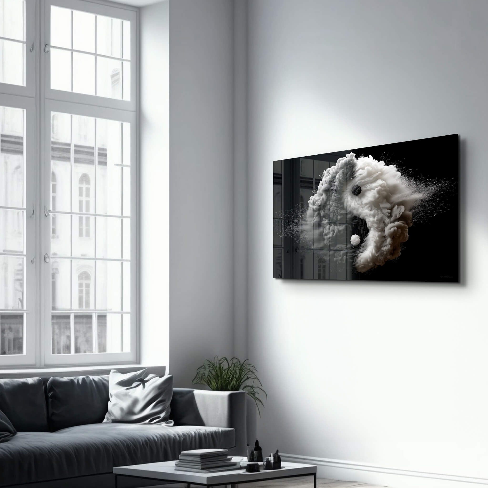 Equilibrium Ignited – Yin Yang in Motion - Glass Wall Art