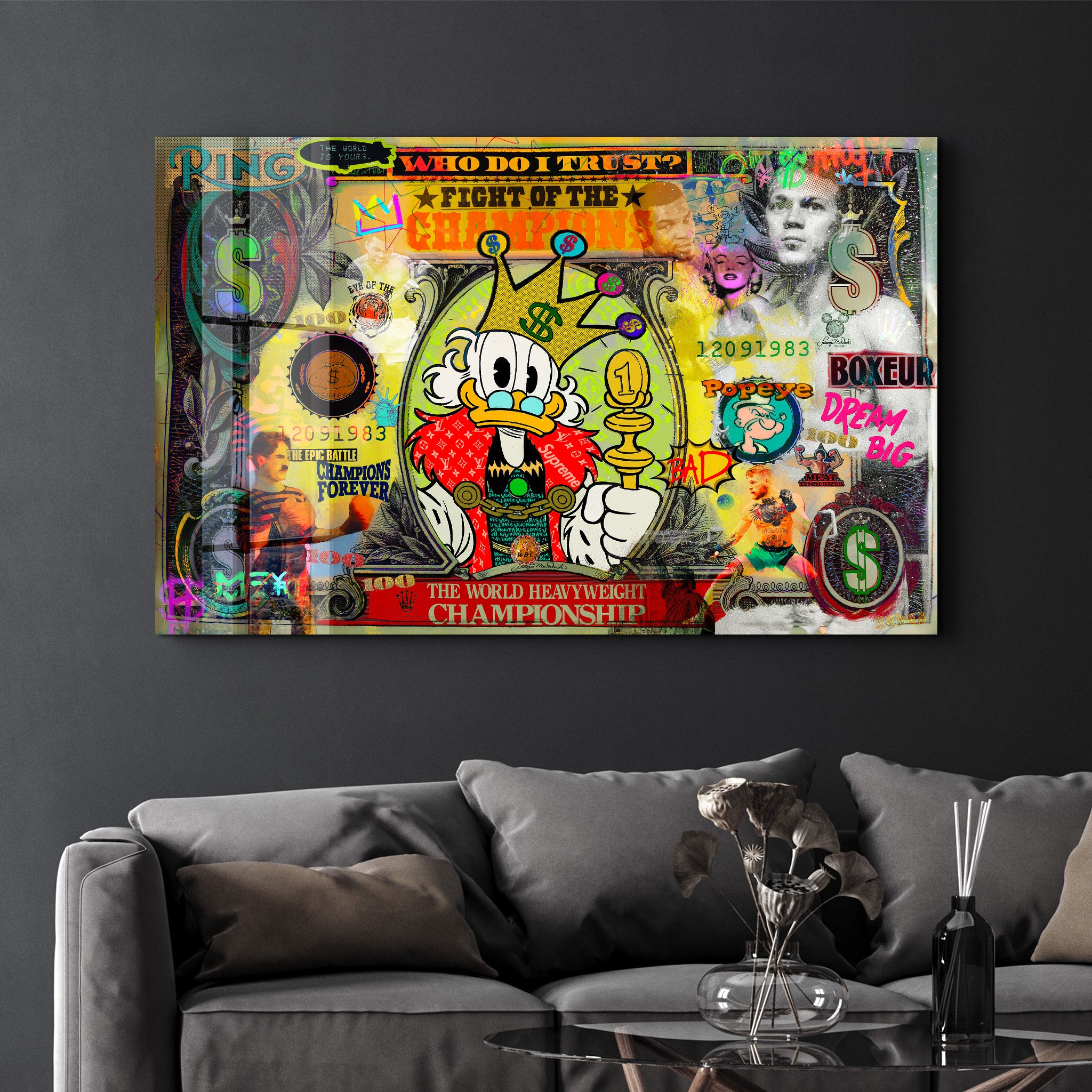 Fight of the Champions by Mr. Pablo Costa – Glass Wall Art