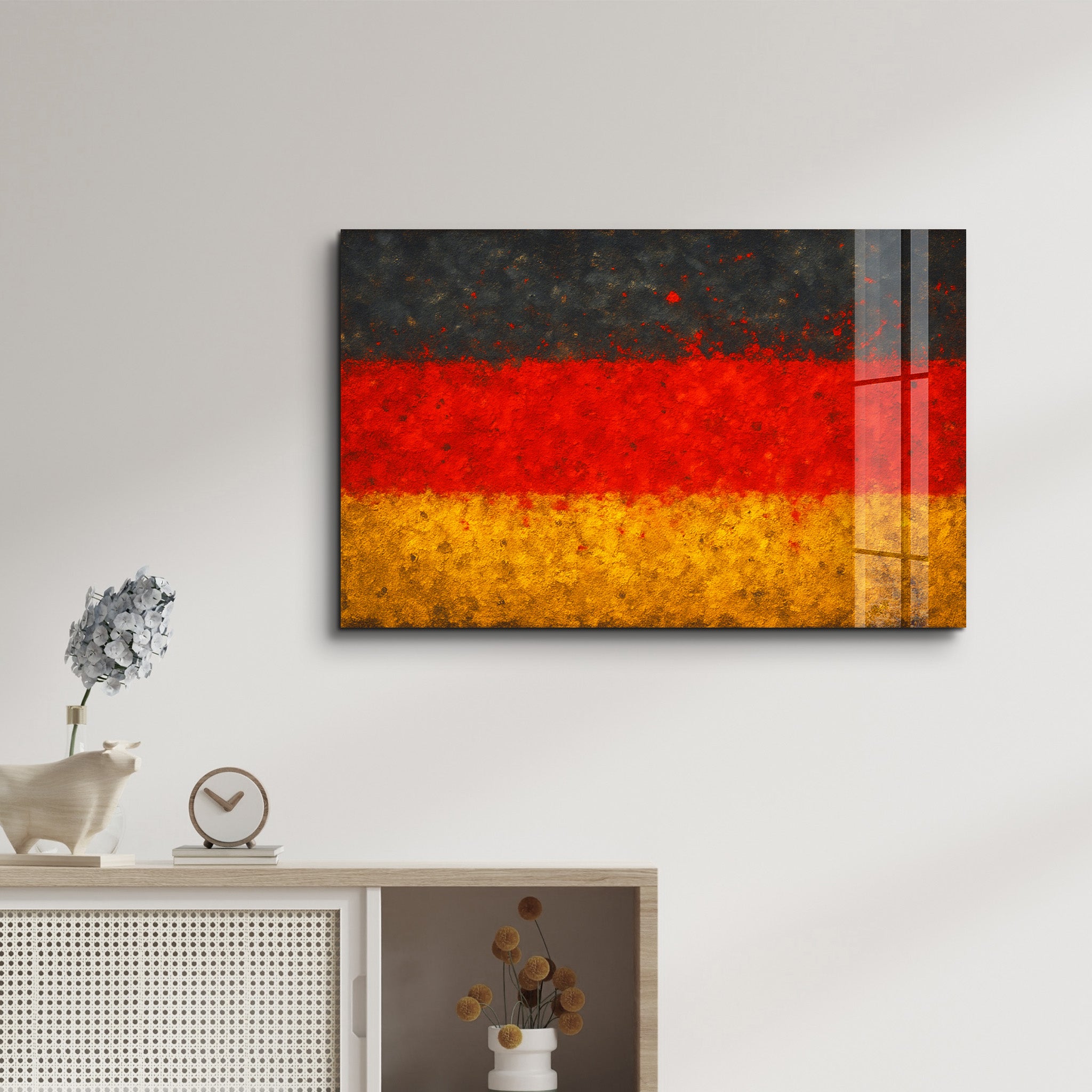 German Flag Splash - Glass Wall Art