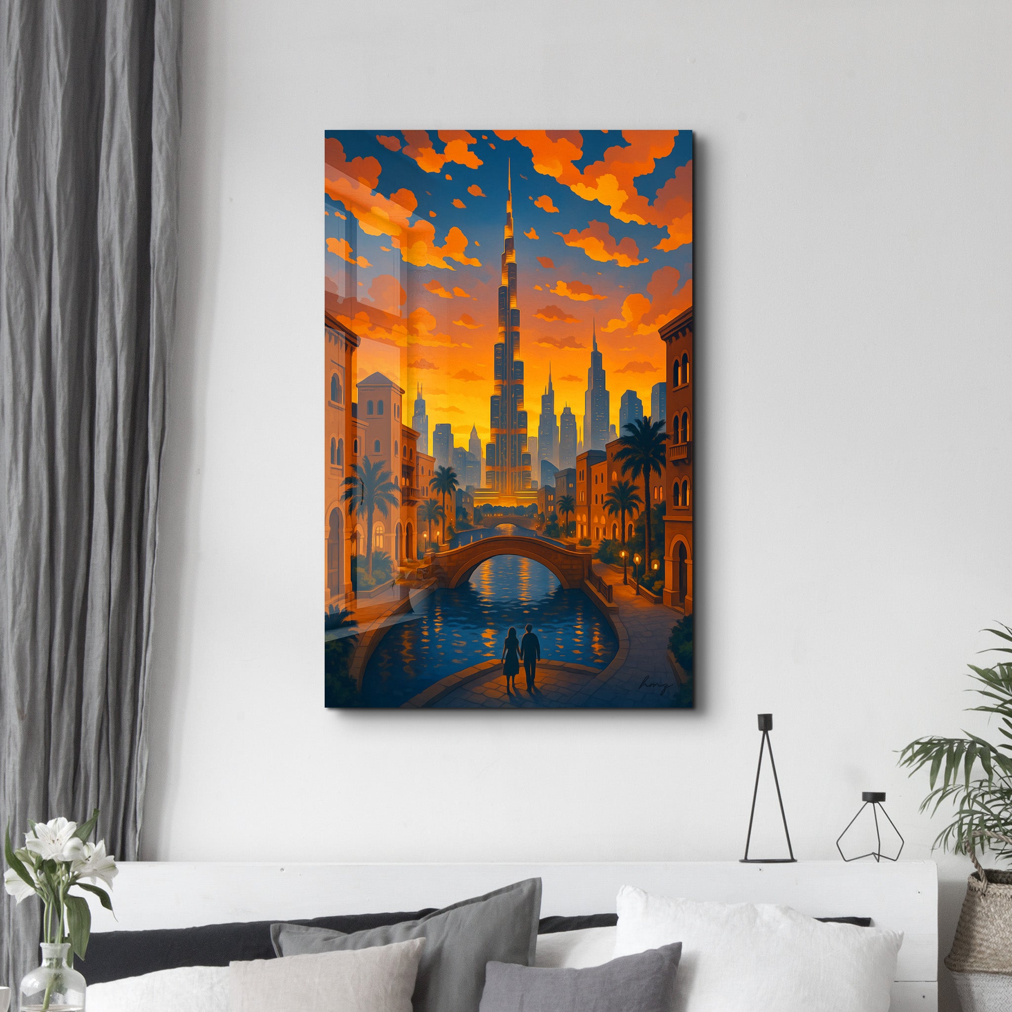 Golden Dubai – Glass Wall Art by HMZ