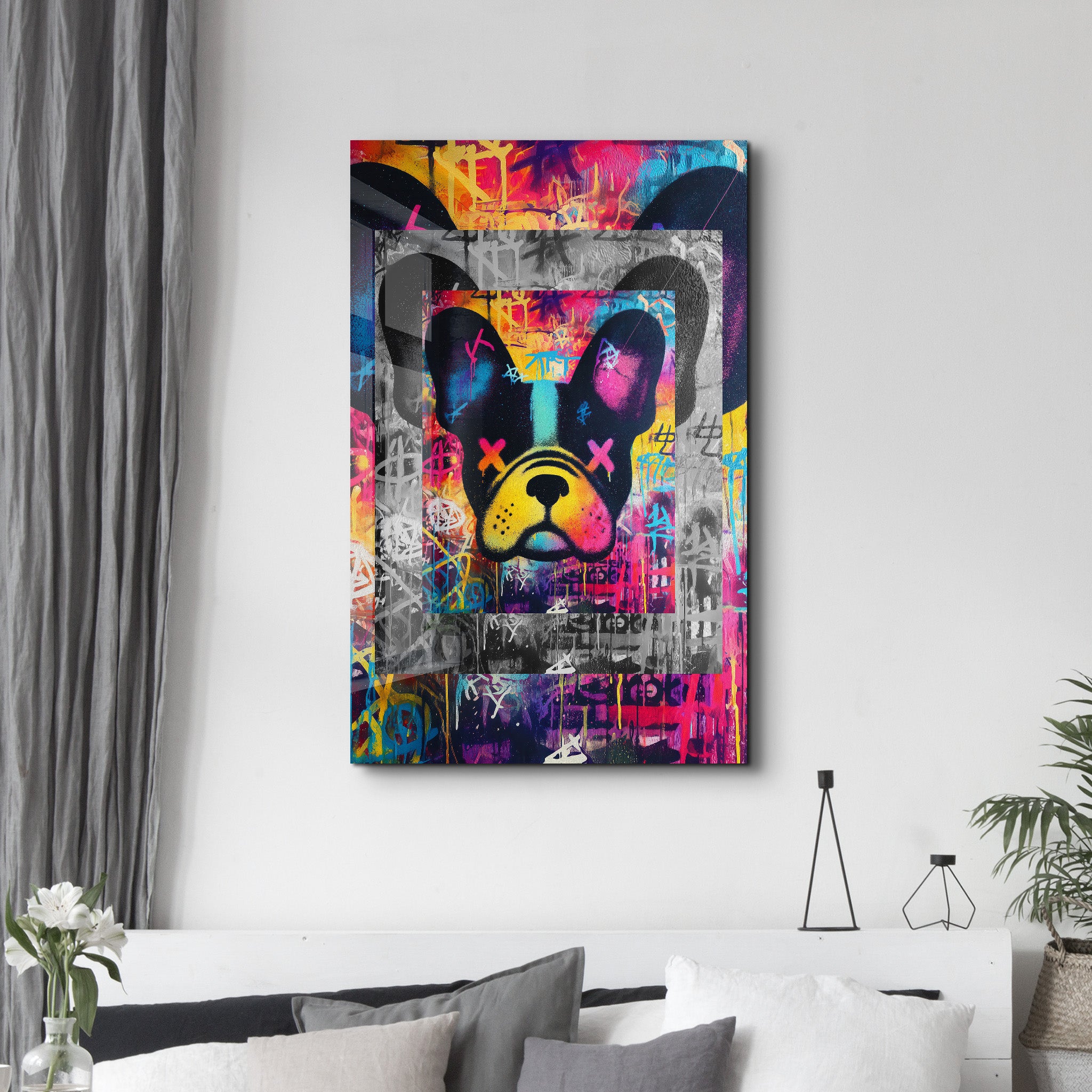 Graffiti Pup Pop – Glass Wall Art