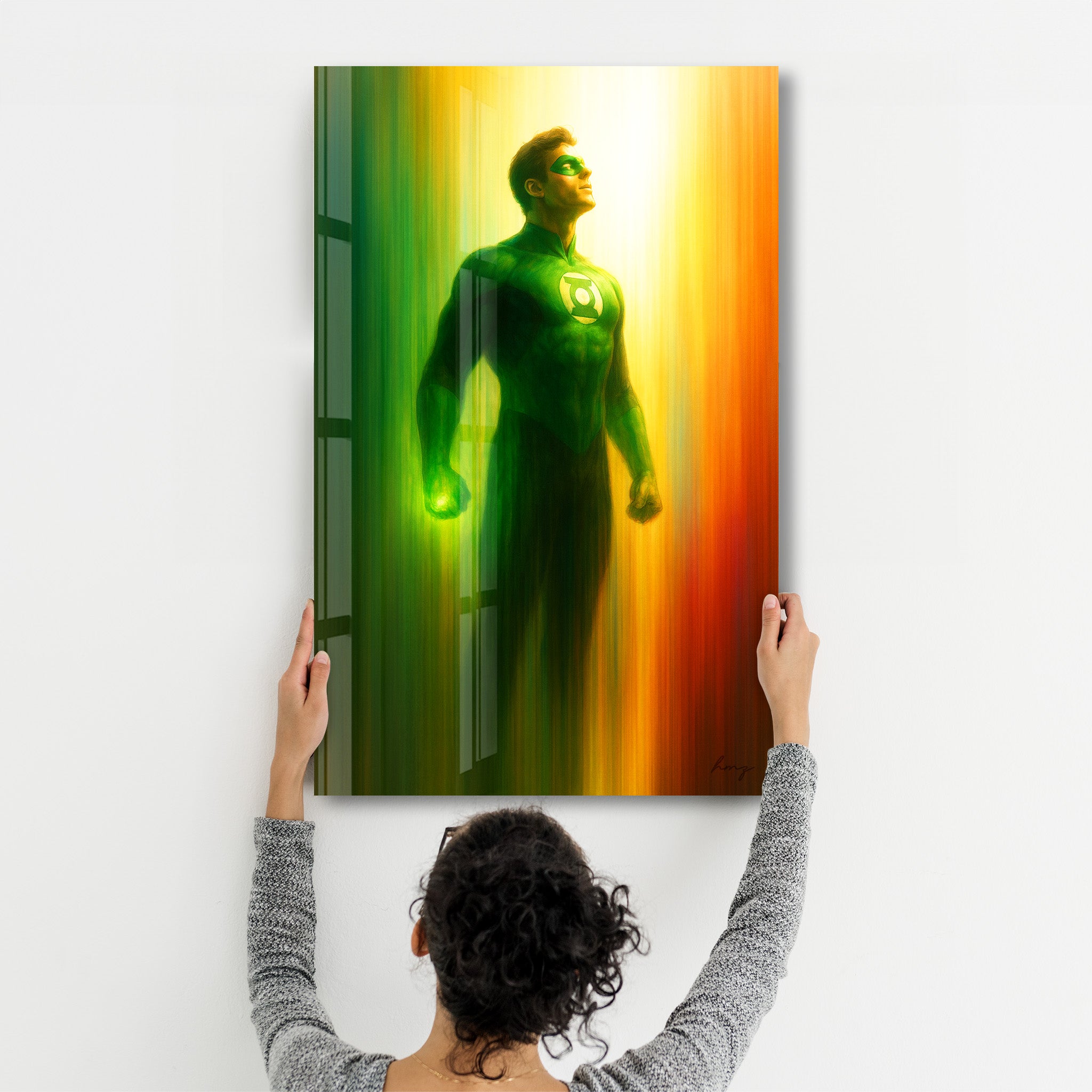 Green Guardian – Glass Wall Art by HMZ