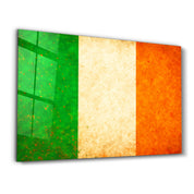 Ireland Flag Splash - Glass Wall Art
