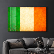 Ireland Flag Splash - Glass Wall Art