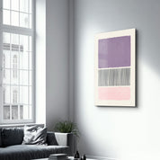 Lavender & Blush Abstract Blocks - Glass Wall Art