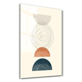 Layered Geometry in Warm & Cool Tones - Glass Wall Art