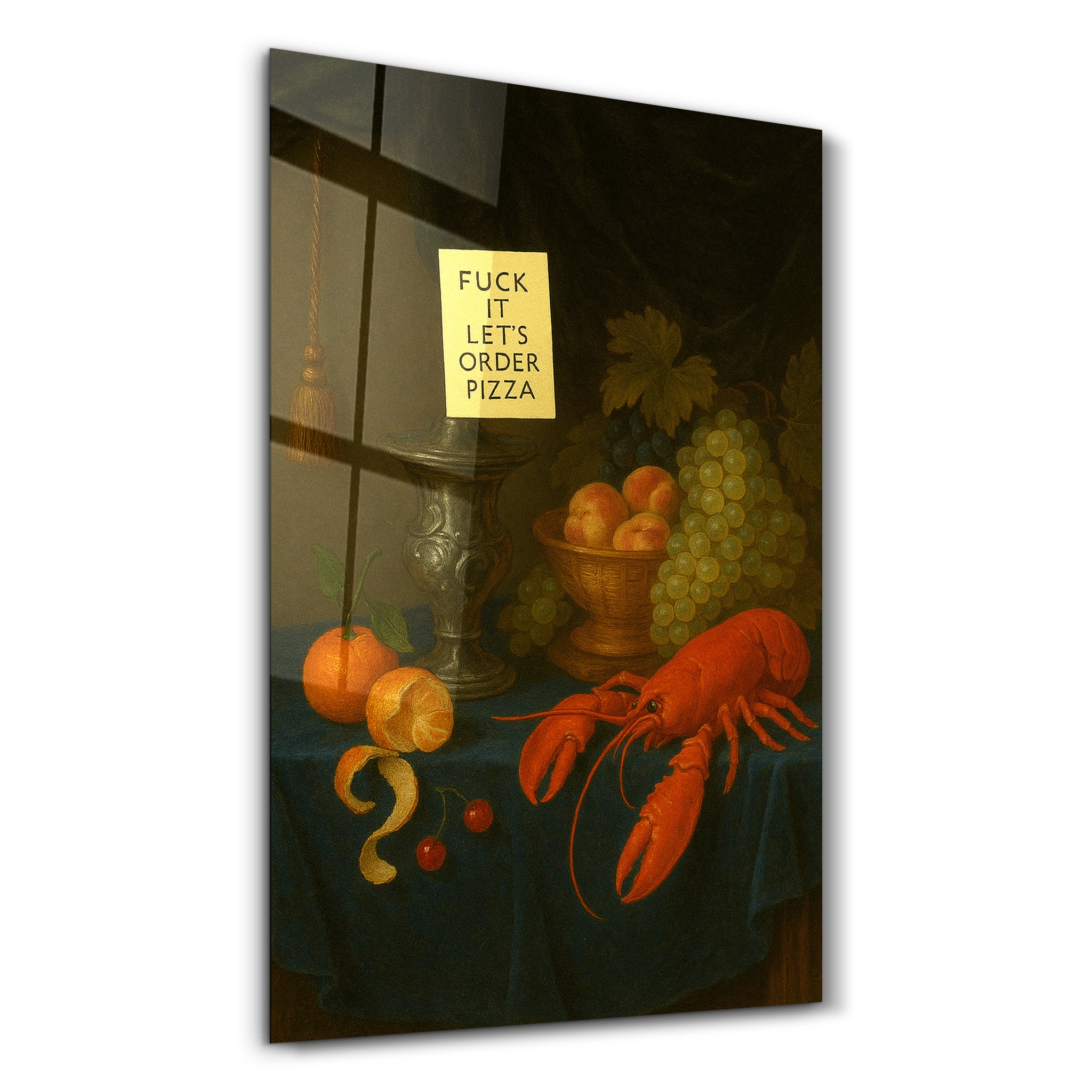 Let’s Order Pizza - Relatable Renaissance Glass Wall Art