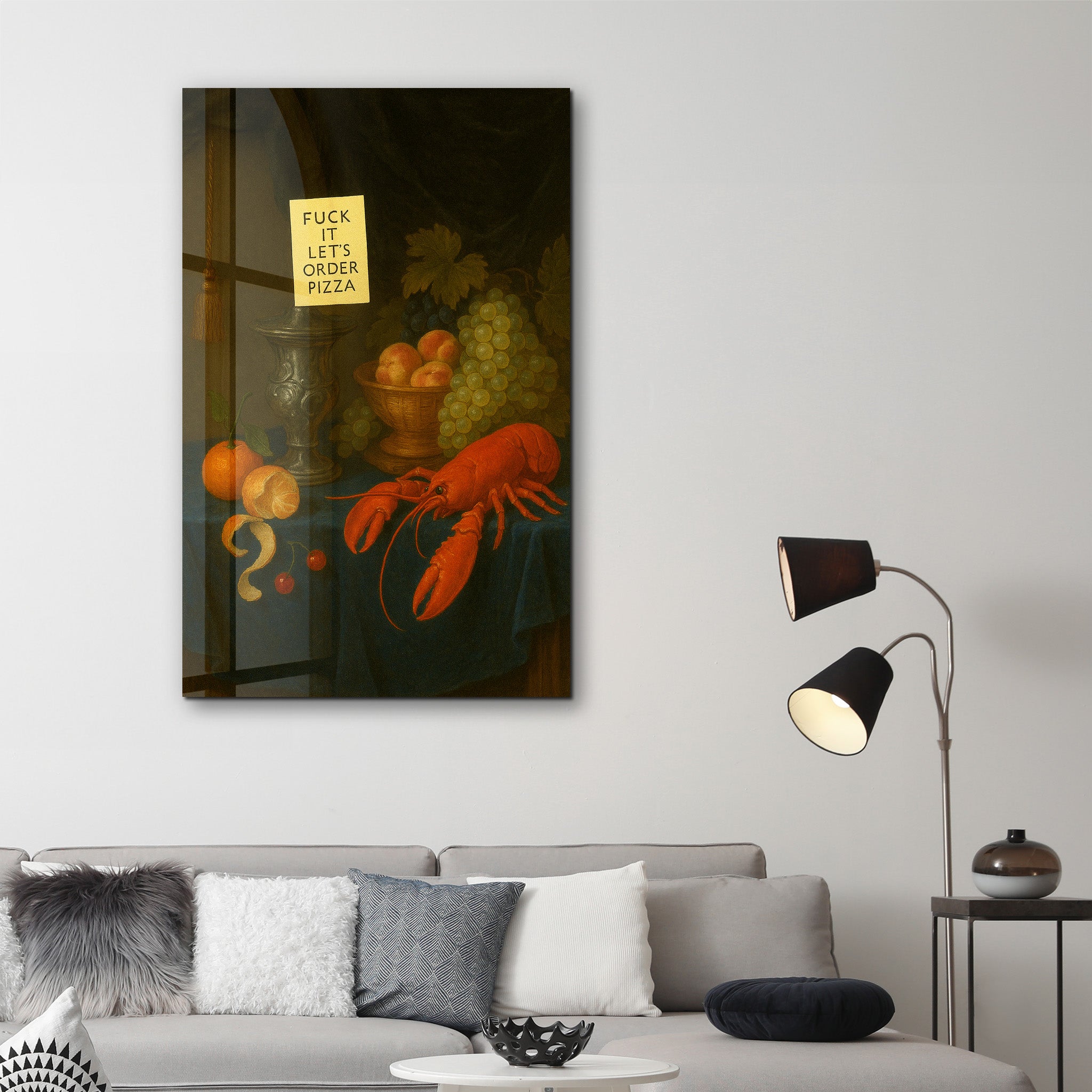 Let’s Order Pizza - Relatable Renaissance Glass Wall Art