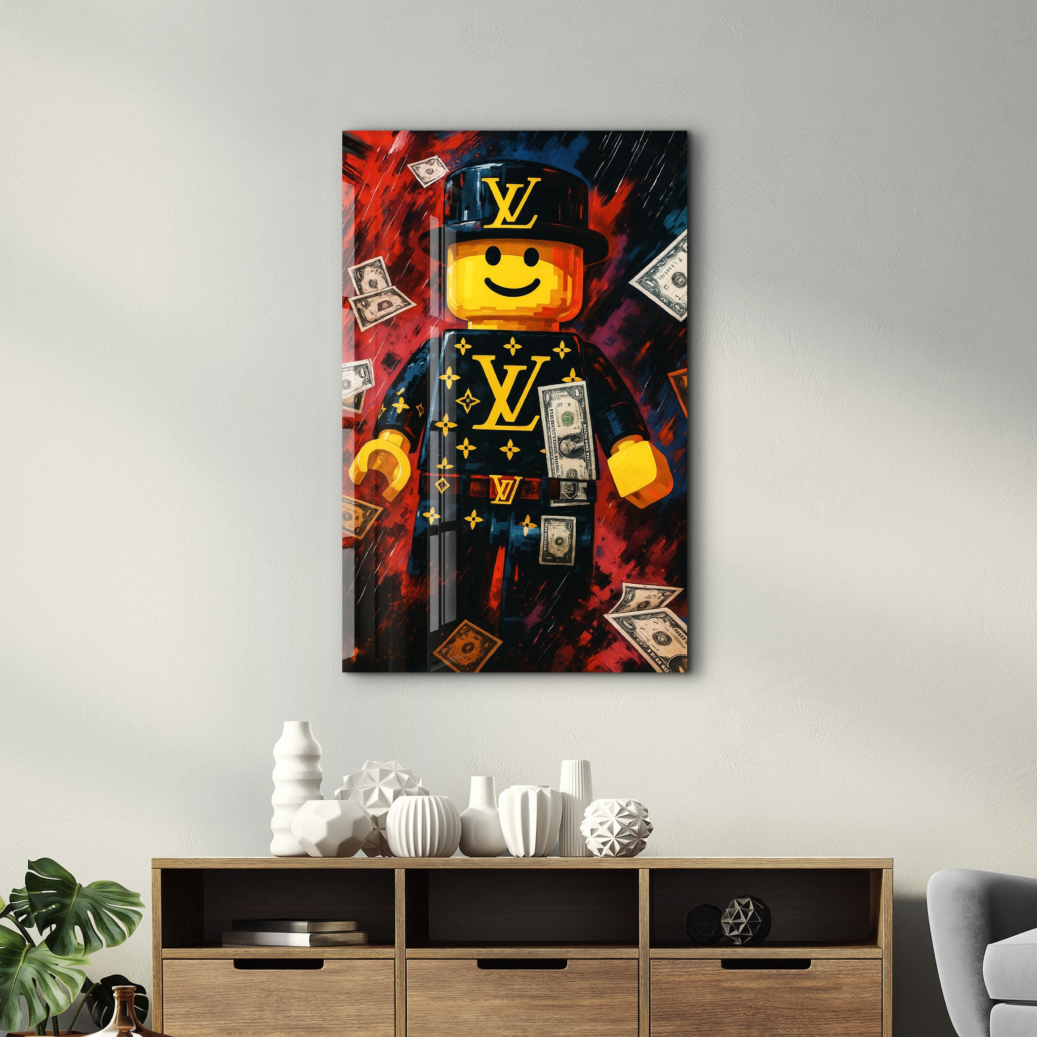 LV Block Boss - Designer Glass Wall Art