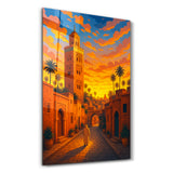 Marrakesch Sonnenuntergang – – Glasbild