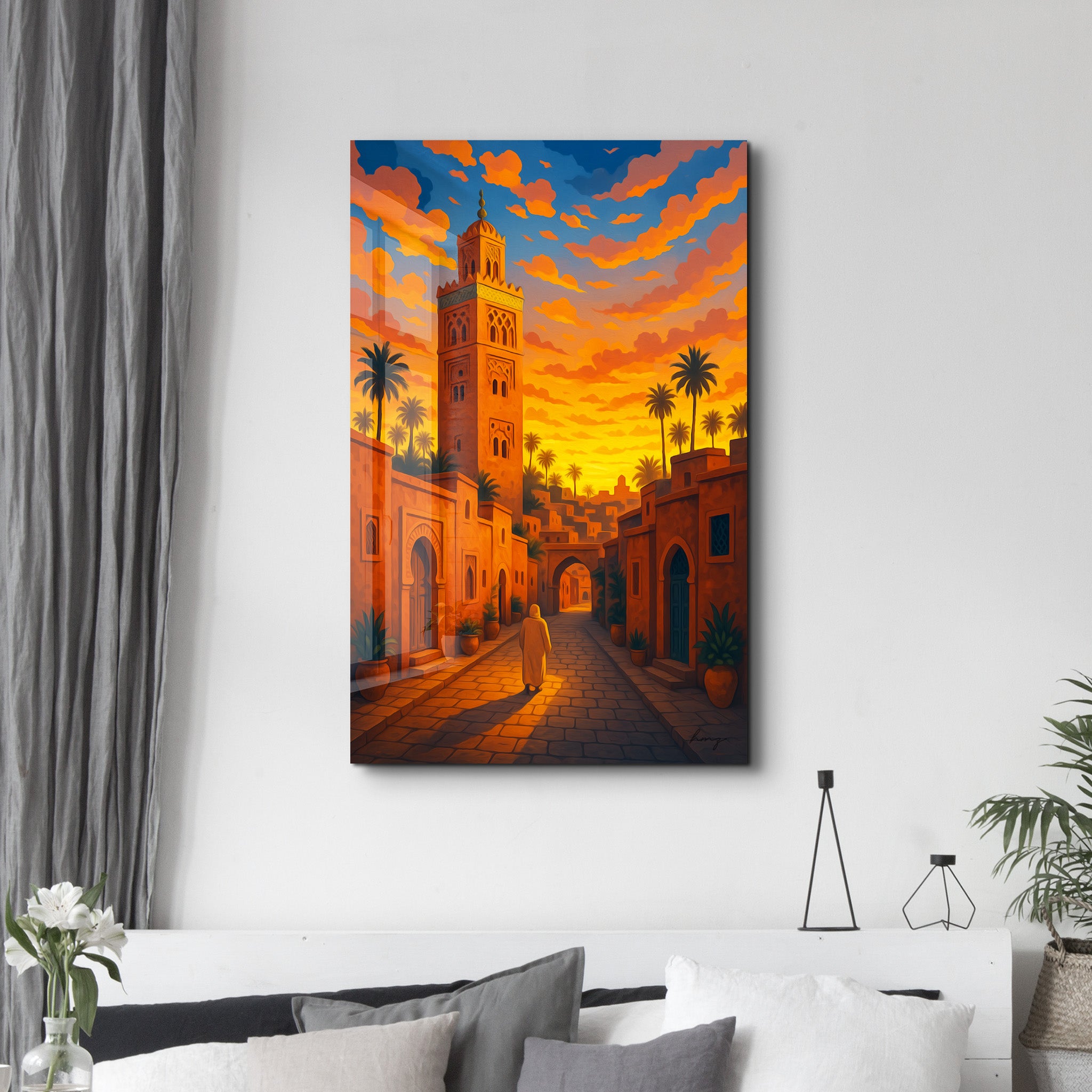 Marrakech Sunset – Glass Wall Art by HMZ