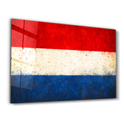 Netherlands Flag Splash - Glass Wall Art