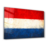 Netherlands Flag Splash - Glass Wall Art