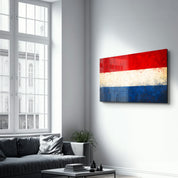 Netherlands Flag Splash - Glass Wall Art