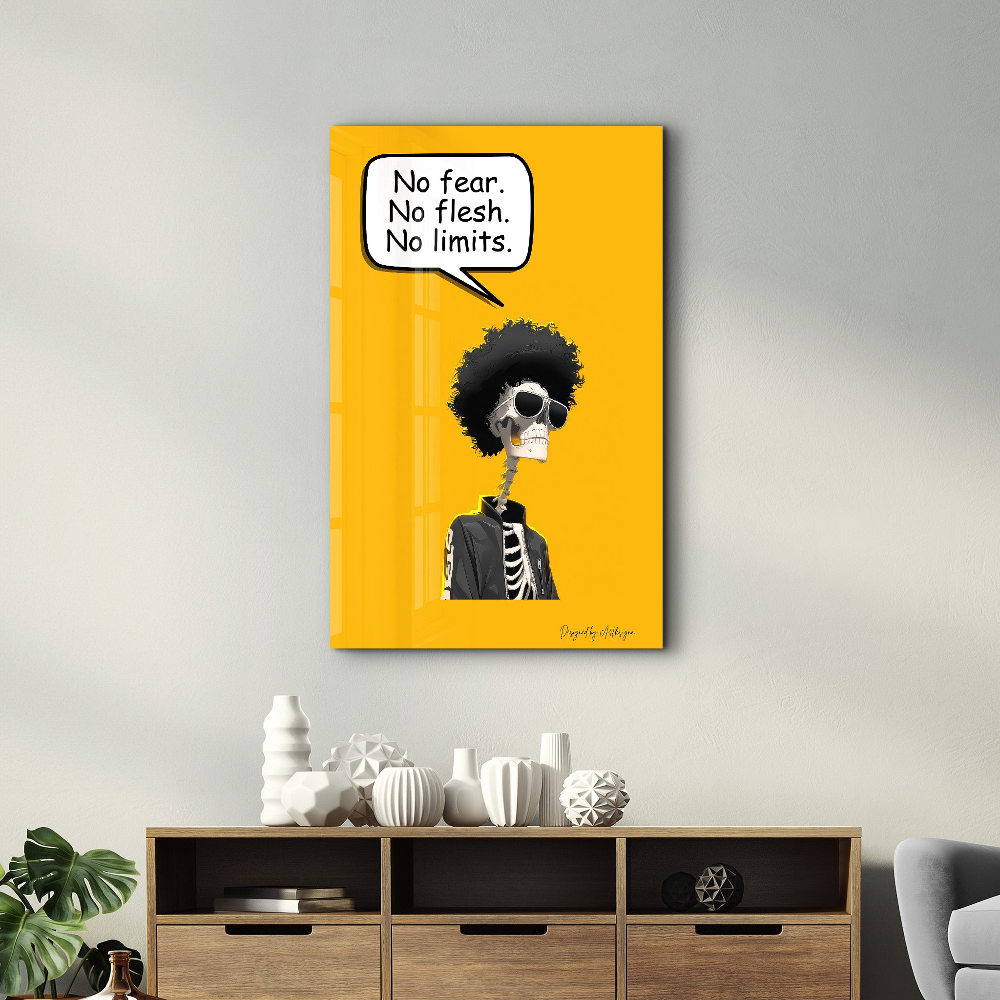 No Fear. No Flesh. No Limits. - Glass Wall Art