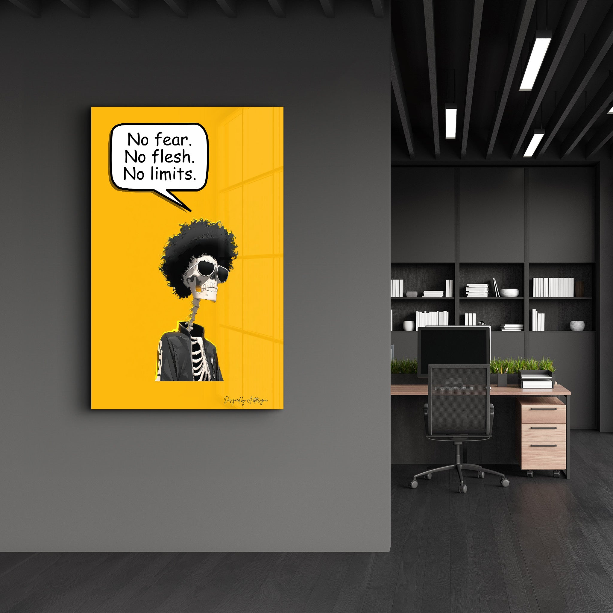 No Fear. No Flesh. No Limits. - Glass Wall Art