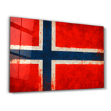 Norway Flag Splash - Glass Wall Art