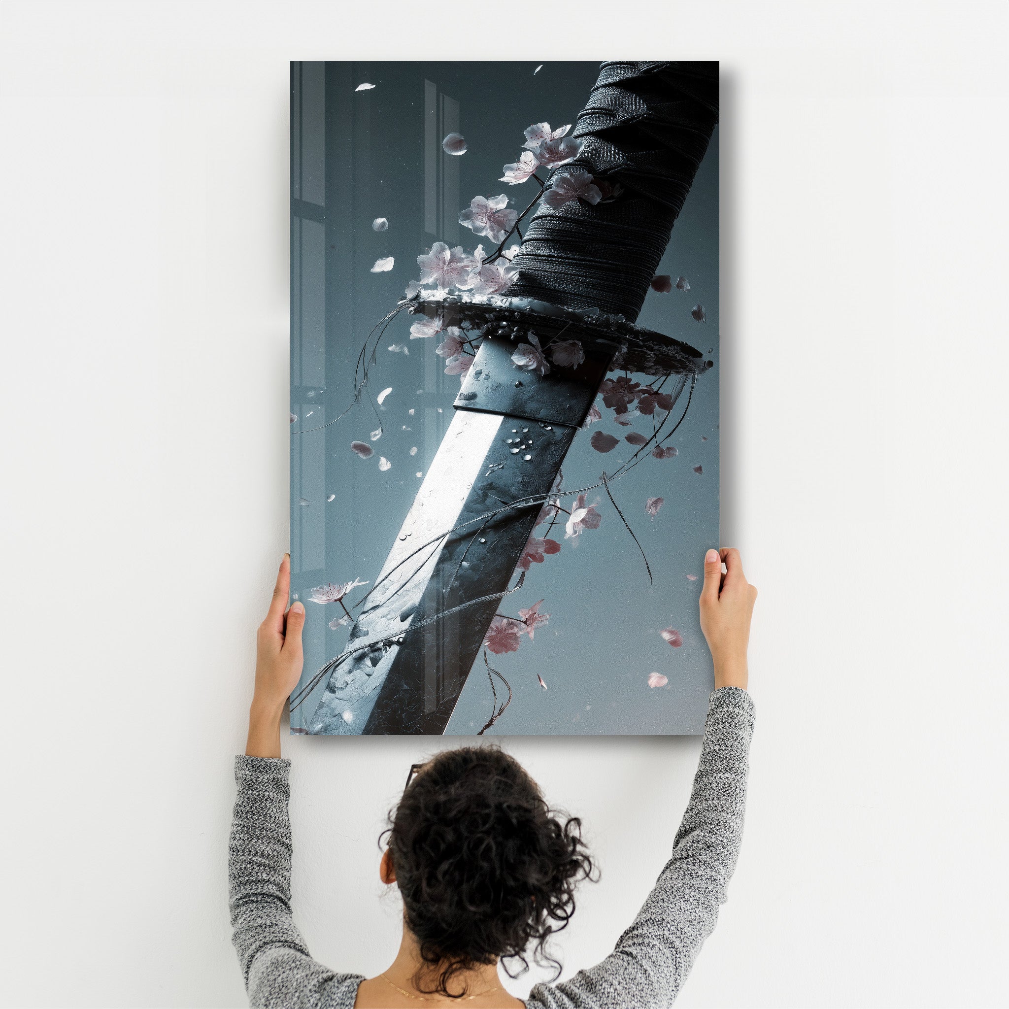 Petals & Steel - Glass Wall Art