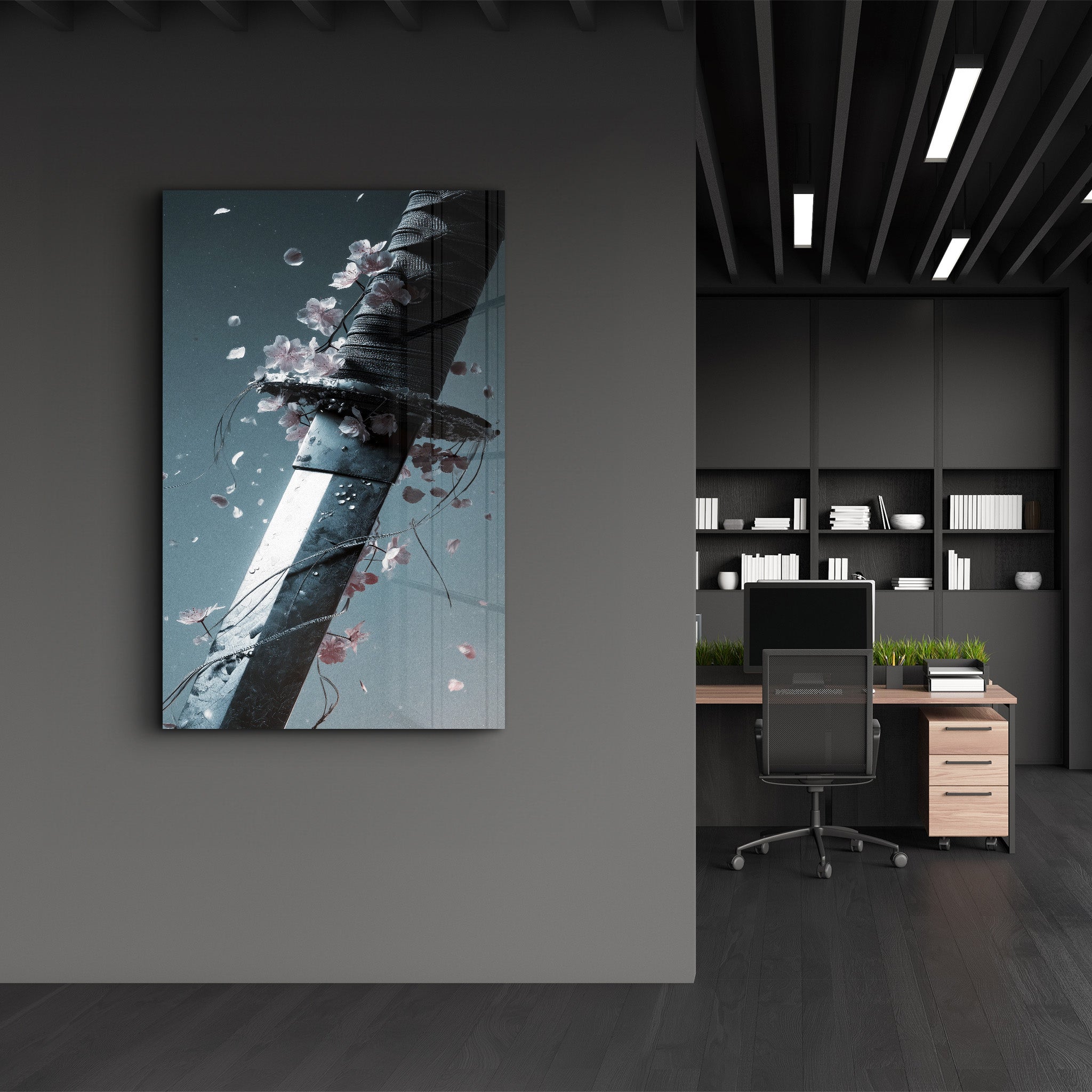 Petals & Steel - Glass Wall Art