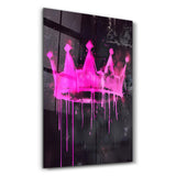 Pink Crown - Glass Wall Art