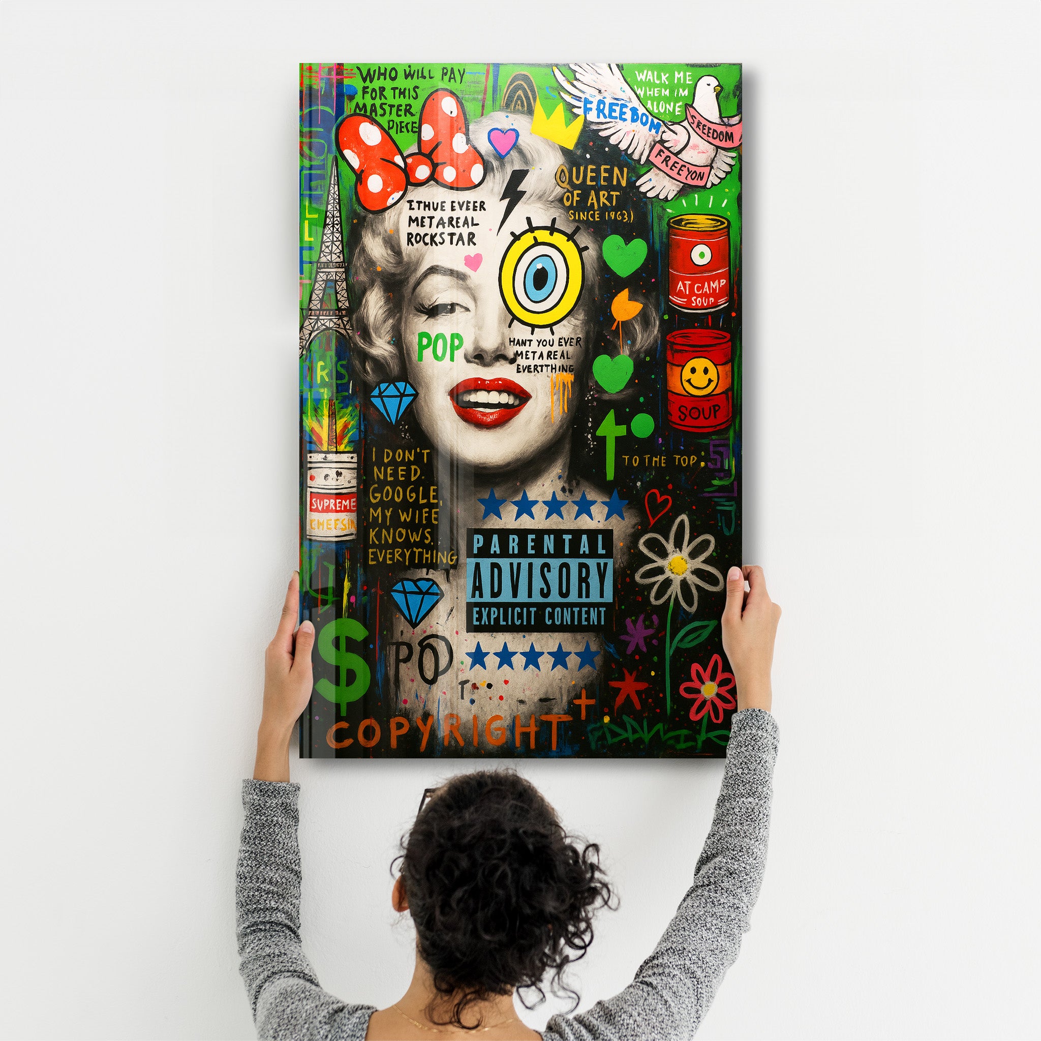 Queen of Pop Iconic Graffiti Glass Wall Art | ArtDesigna – Artdesigna
