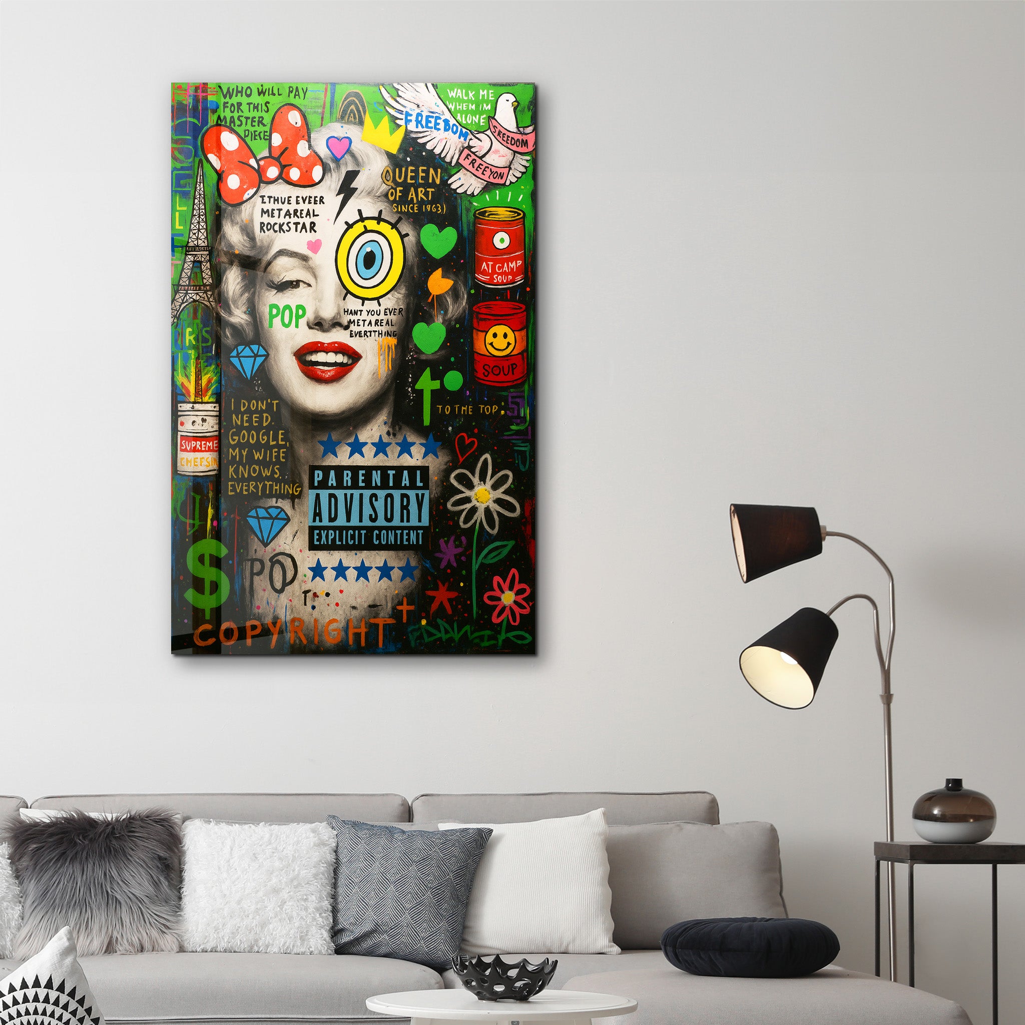 Queen of Pop - Iconic Graffiti Glass Wall Art