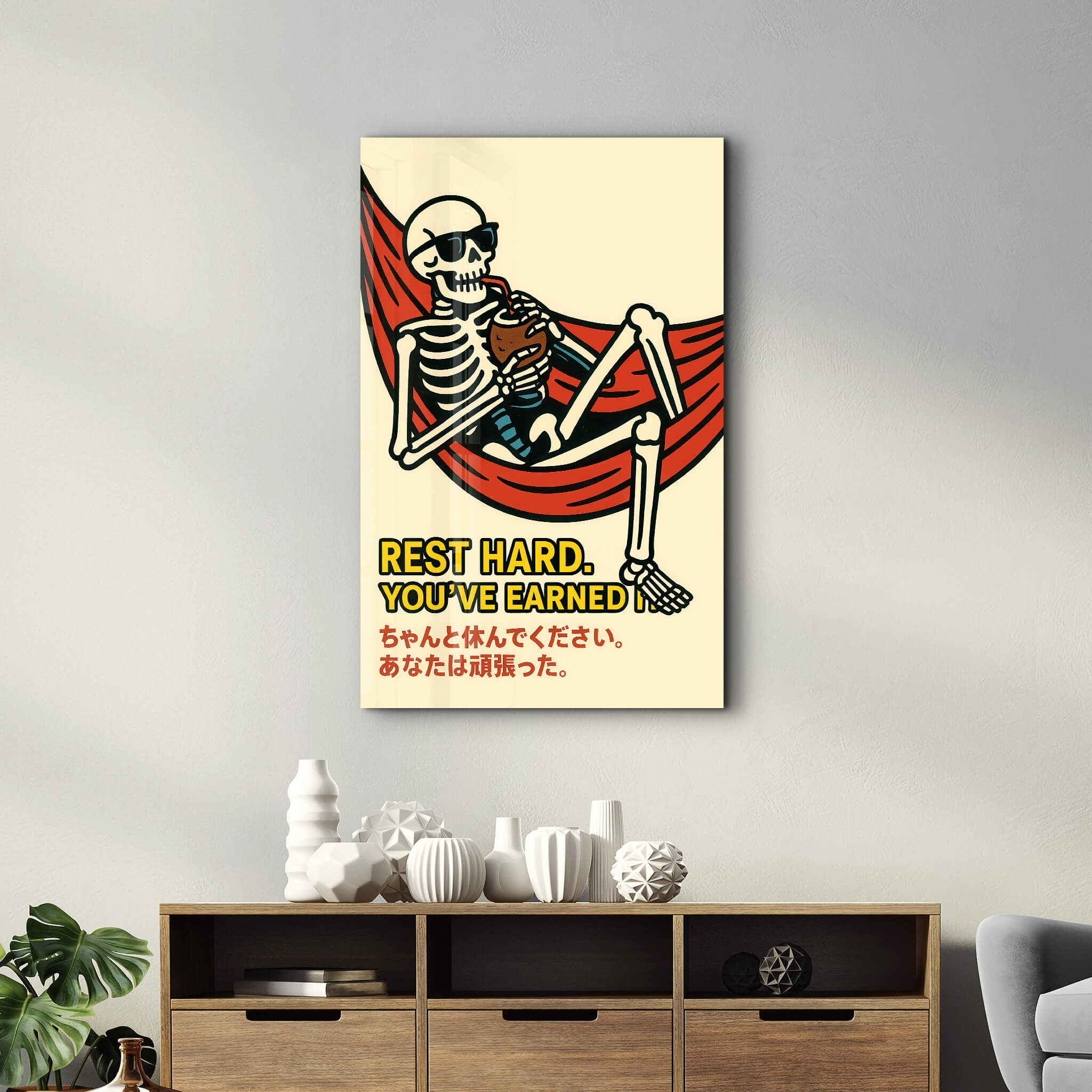 Rest Hard, You Have Earned It - Glass Wall Art