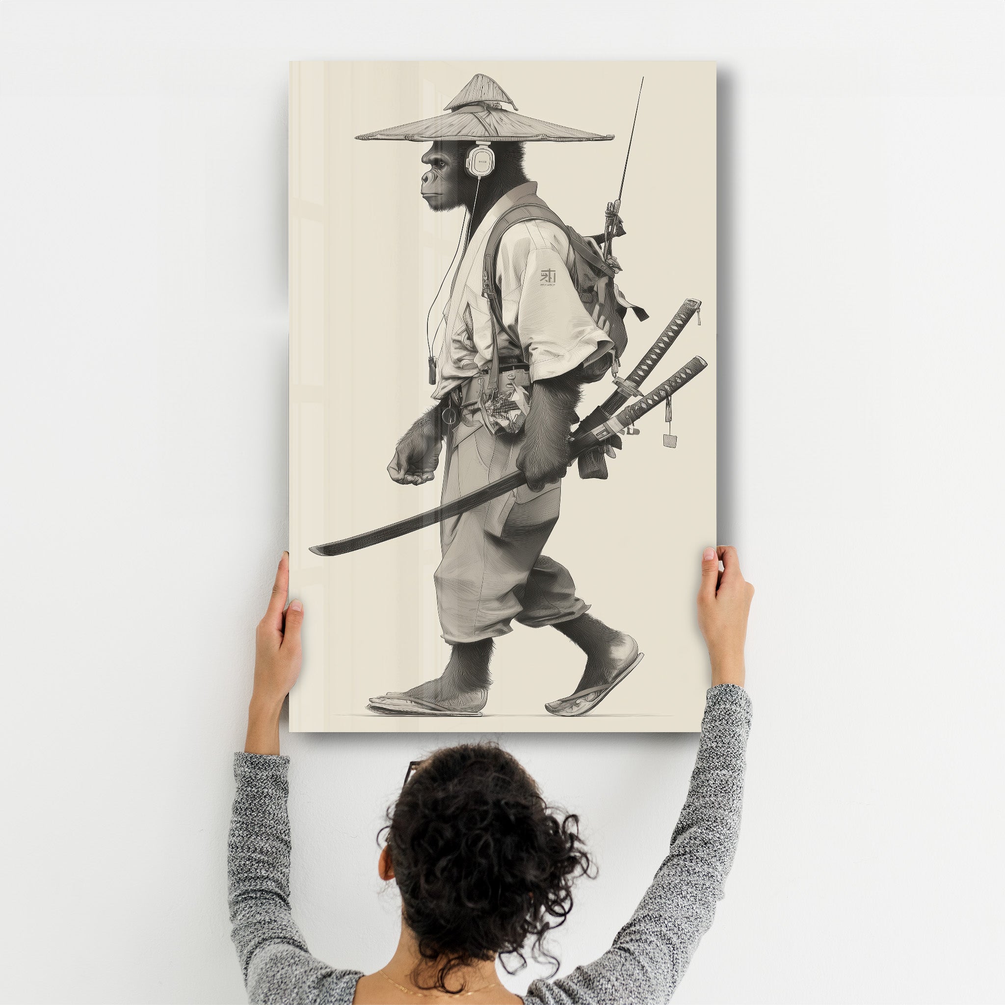 Ronin Primate - Glass Wall Art