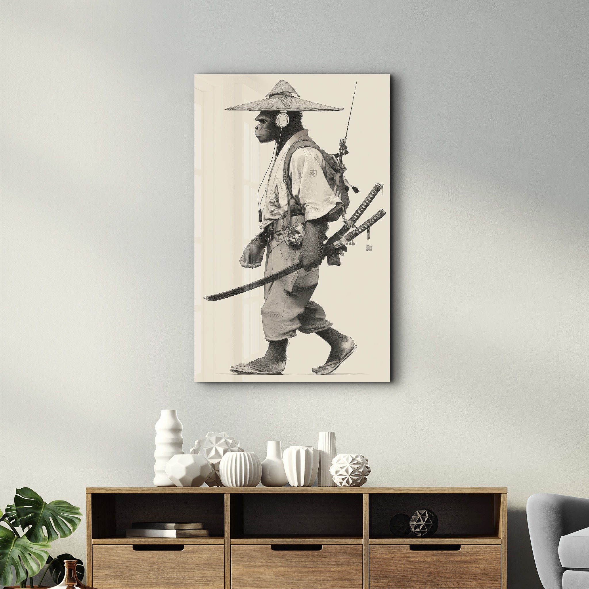 Ronin Primate - Glass Wall Art