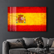 Spain Flag Splash - Glass Wall Art
