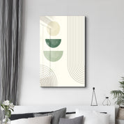 Stacked Halves & Lines Harmony - Glass Wall Art