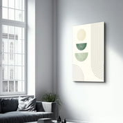 Stacked Halves & Lines Harmony - Glass Wall Art
