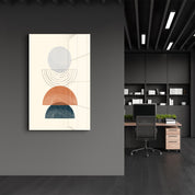 Stacked Harmony in Soft Neutrals - Glass Wall Art