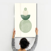 Stacked Simplicity with Circles - Glass Wall Art