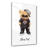 Stay Cool Teddy Bear - Glass Wall Art
