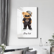Stay Cool Teddy Bear - Glass Wall Art