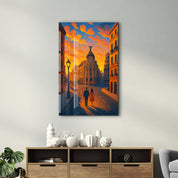 Sunset in Madrid – Glass Wall Art by HMZ