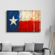 Texas Flag Splash - Glass Wall Art