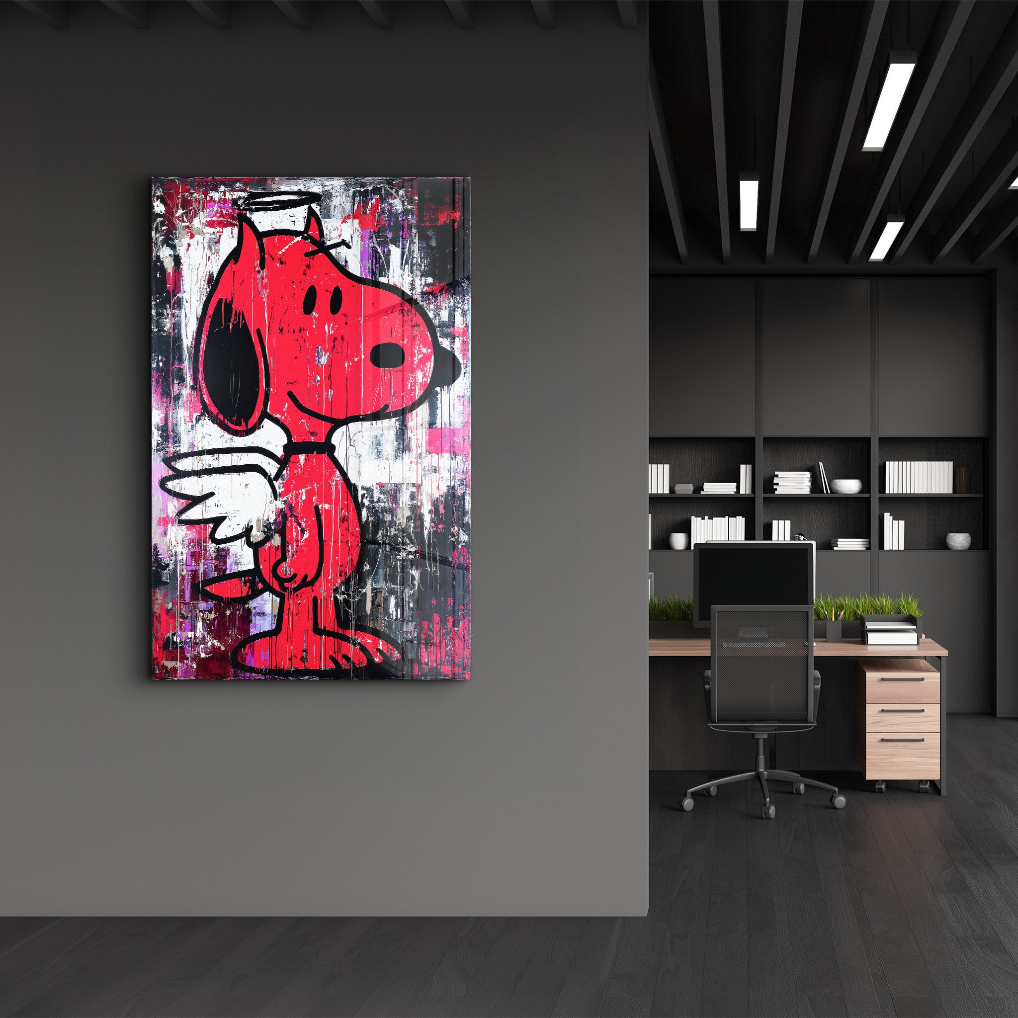 The Angel Pup – Glass Wall Art