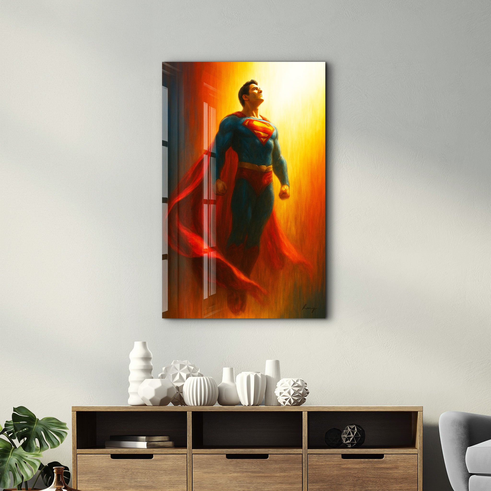 The Red Cape – Glass Wall Art by HMZ