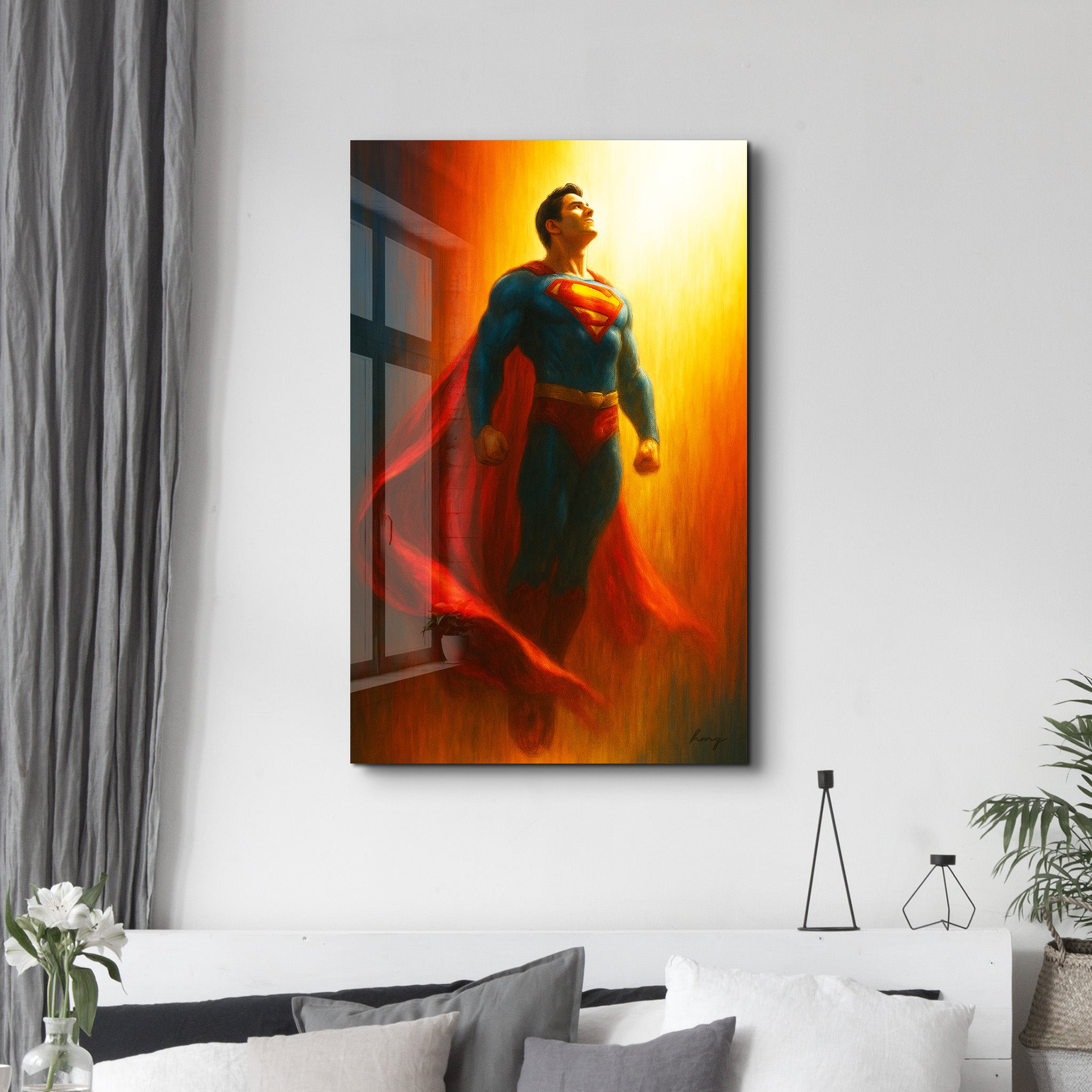 The Red Cape – Glass Wall Art by HMZ