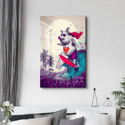 The Swine Surfer – Glass Wall Art