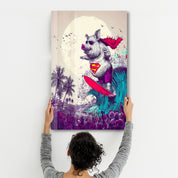 The Swine Surfer – Glass Wall Art