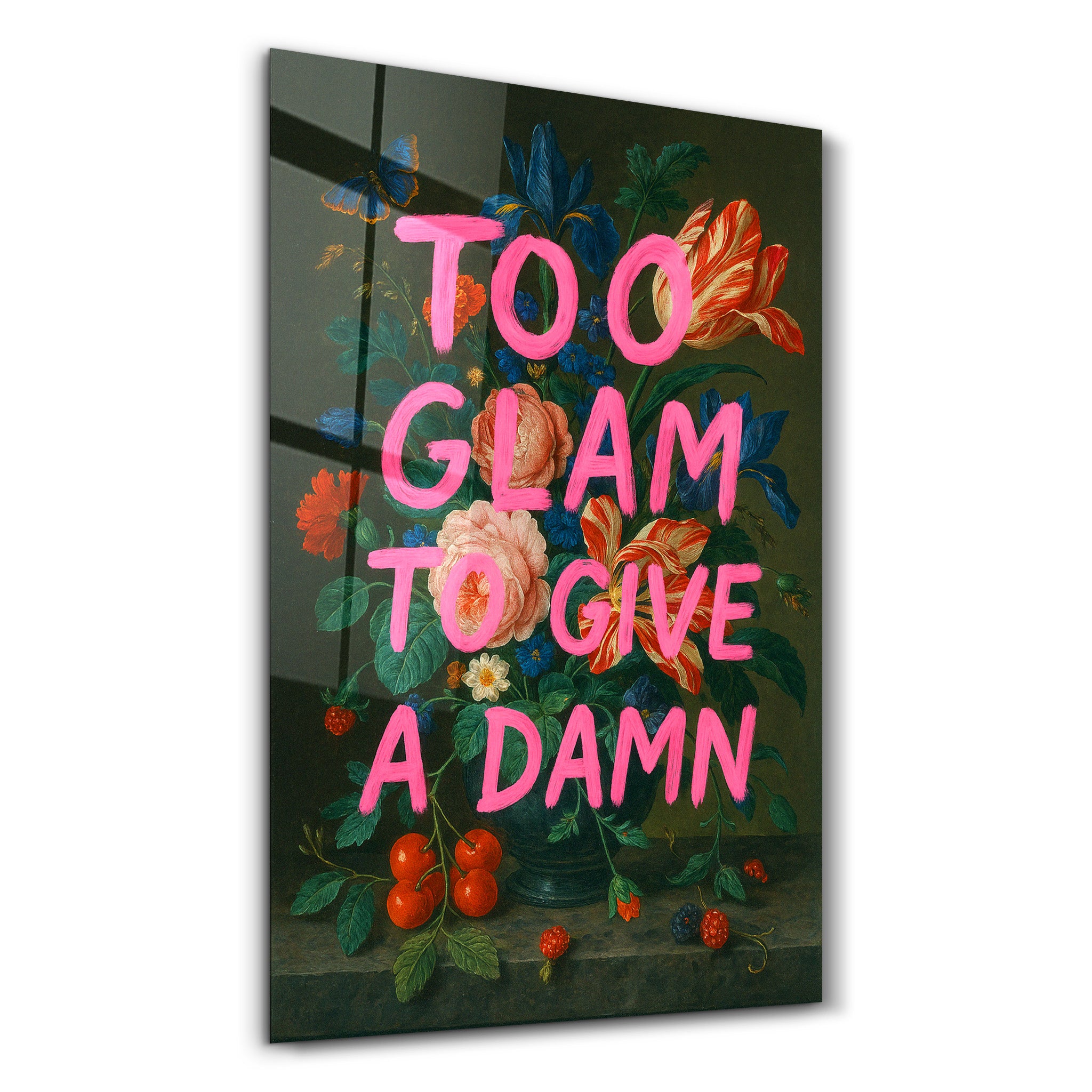 Too Glam to Give a D*mn - Luxe Attitude Glass Wall Art