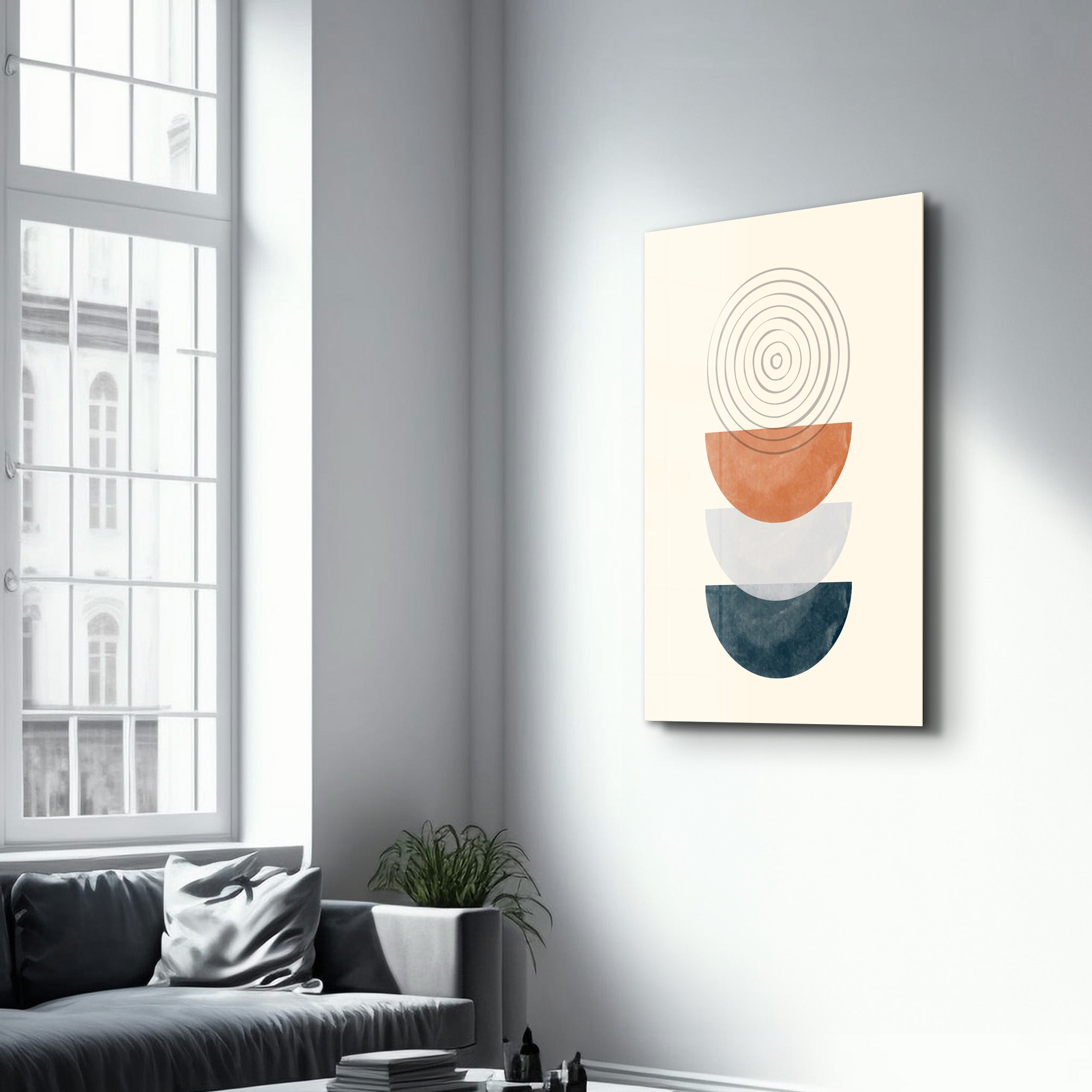 Triple Stack with Concentric Focus - Glass Wall Art
